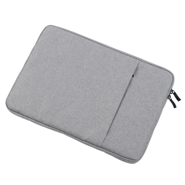 Case2go - Laptop Sleeve geschikt voor Macbook, Laptop en Chromebook - Met extra Vak - Laptoptas - Laptophoes - 13 Inch - Licht Grijs