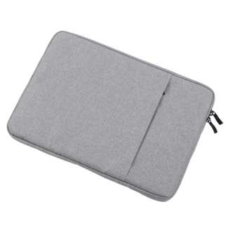 Case2go Case2go - Laptop Sleeve geschikt voor Macbook, Laptop en Chromebook - Met extra Vak - Laptoptas - Laptophoes - 15.6 Inch - Licht Grijs