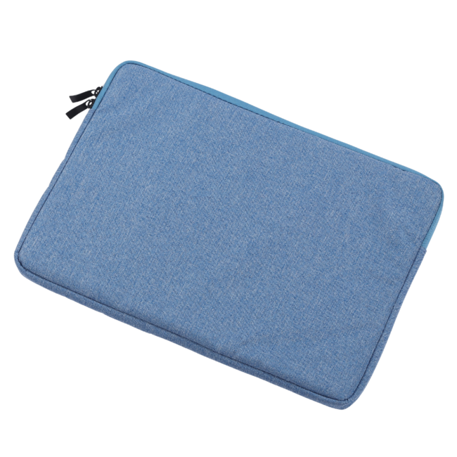 Case2go - Laptop Sleeve geschikt voor Macbook, Laptop en Chromebook - Met extra Vak - Laptoptas - Laptophoes - 15.6 Inch - Light Blauw