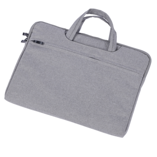 Case2go Case2go - Laptop Sleeve geschikt voor Macbook, Laptop en Chromebooks - Met extra vak - Met Handvat - Laptoptas - 12 Inch - Licht Grijs