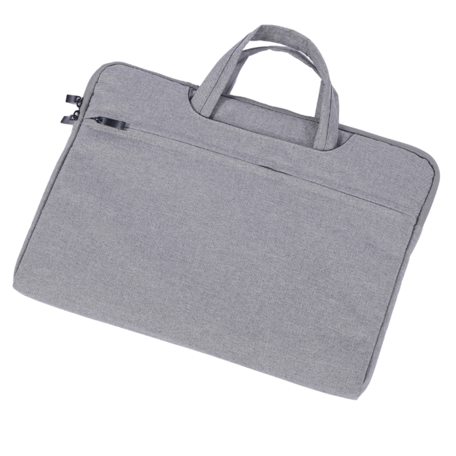 Case2go - Laptop Sleeve geschikt voor Macbook, Laptop en Chromebooks - Met extra vak - Met Handvat - Laptoptas - 12 Inch - Licht Grijs
