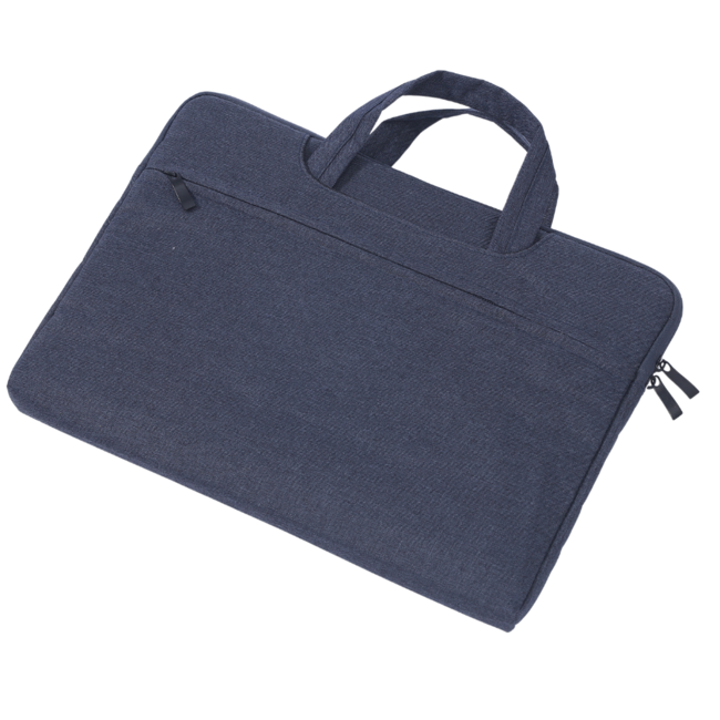 Case2go - Laptop Sleeve geschikt voor Macbook, Laptop en Chromebooks - Met extra vak - Met Handvat - Laptoptas - 15.6 Inch - Donker Blauw