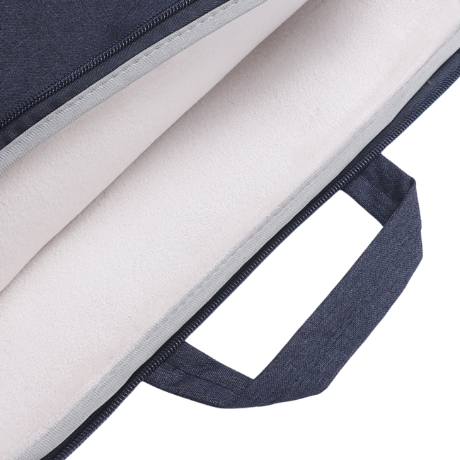 Case2go - Laptop Sleeve geschikt voor Macbook, Laptop en Chromebooks - Met extra vak - Met Handvat - Laptoptas - 15.6 Inch - Donker Blauw