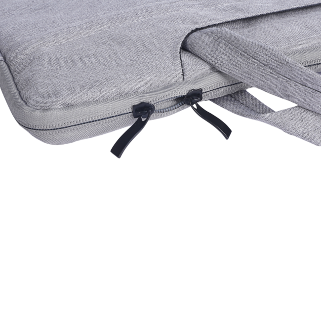 Case2go - Laptop Sleeve geschikt voor Macbook, Laptop en Chromebooks - Met extra vak - Met Handvat - Laptoptas - 15.6 Inch - Licht Grijs