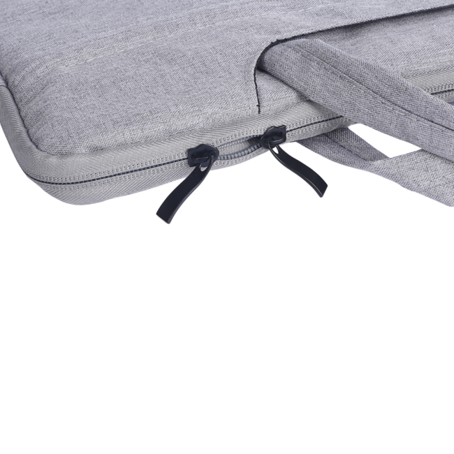 Case2go - Laptop Sleeve geschikt voor Macbook, Laptop en Chromebooks - Met extra vak - Met Handvat - Laptoptas - 14 Inch - Licht Grijs