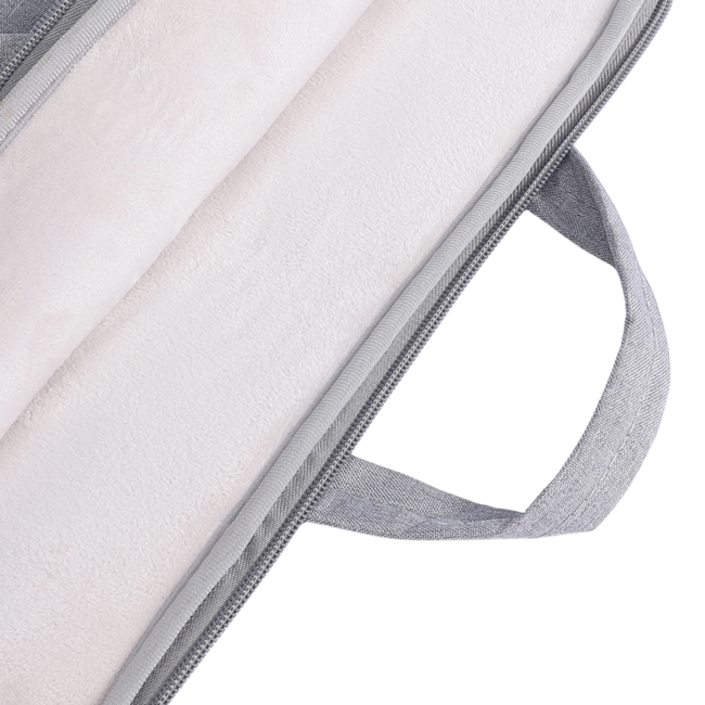 Case2go - Laptop Sleeve geschikt voor Macbook, Laptop en Chromebooks - Met extra vak - Met Handvat - Laptoptas - 14 Inch - Licht Grijs
