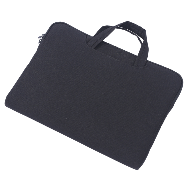 Case2go - Laptop Sleeve geschikt voor Macbook, Laptop en Chromebooks - Met extra vak - Met Handvat - Laptoptas - 15.6 Inch - Zwart
