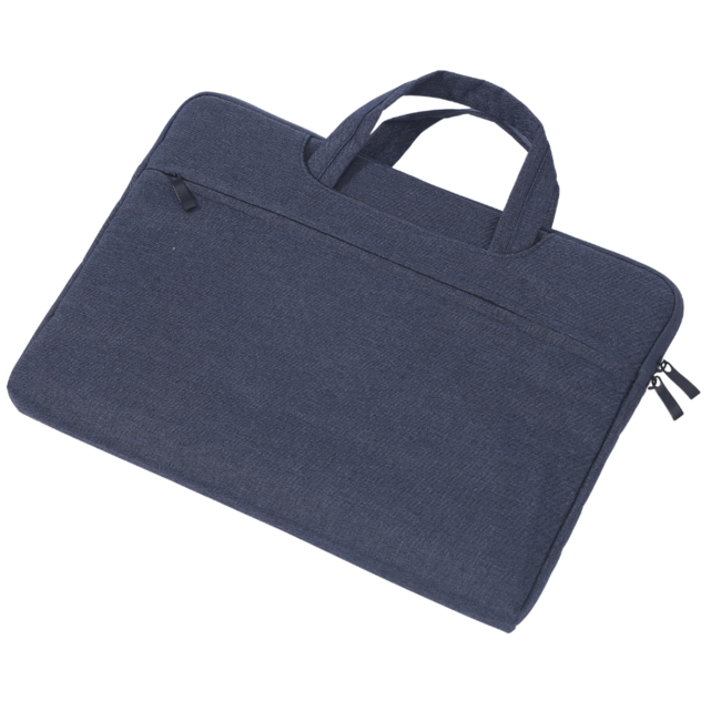 Case2go - Laptop Sleeve geschikt voor Macbook, Laptop en Chromebooks - Met extra vak - Met Handvat - Laptoptas - 14 Inch - Donker Blauw