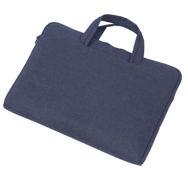 Case2go - Laptop Sleeve geschikt voor Macbook, Laptop en Chromebooks - Met extra vak - Met Handvat - Laptoptas - 14 Inch - Donker Blauw