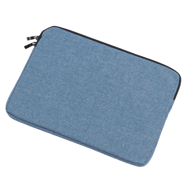 Case2go - Laptop Sleeve geschikt voor Macbook, Laptop en Chromebook - Met extra Vak - Laptoptas - Laptophoes - 15.6 Inch - Licht Blauw