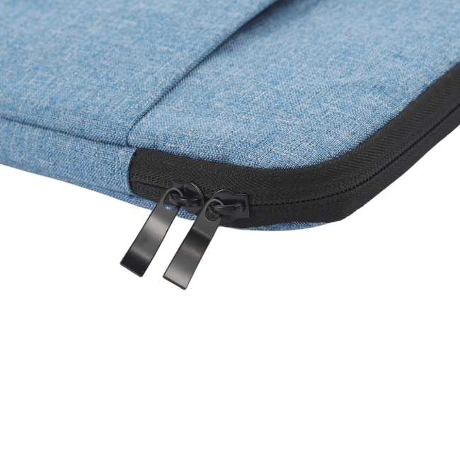 Case2go - Laptop Sleeve geschikt voor Macbook, Laptop en Chromebook - Met extra Vak - Laptoptas - Laptophoes - 15.6 Inch - Licht Blauw