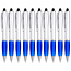 10x Balpen en Stylus / Touch pen - Softtouch - Geschikt voor Tablet & Smartphone - Met clip - Zilver / Blauw
