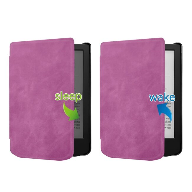 Case2go - E-reader hoes geschikt voor Pocketbook Verse Lite (2025) - Hardcase - Sleepcover - Magnetische Sluiting - Roze