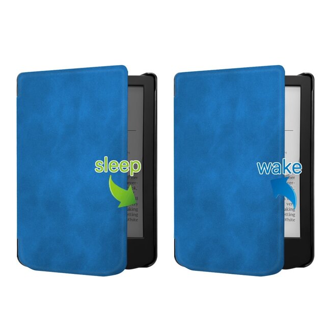 Case2go - E-reader hoes geschikt voor Pocketbook Verse Lite (2025) - Hardcase - Sleepcover - Magnetische Sluiting - Licht Blauw