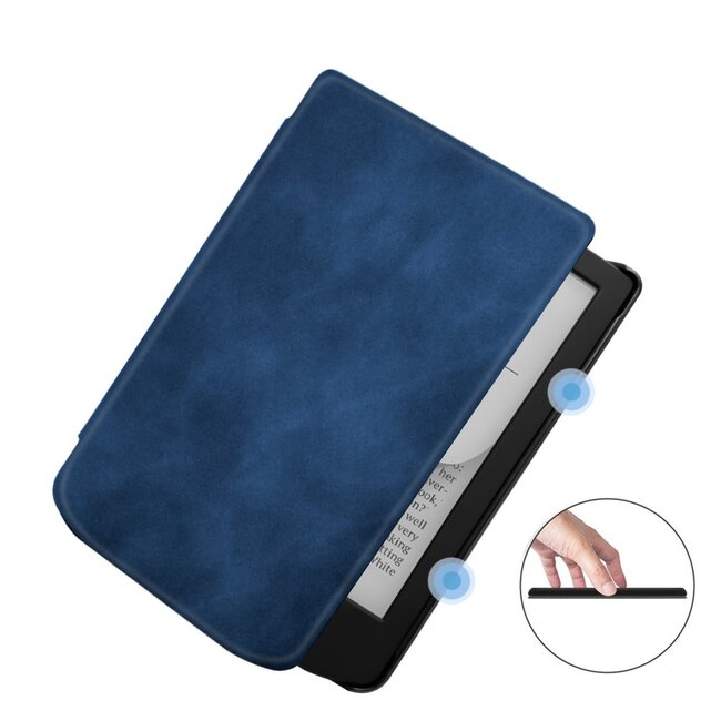 Case2go - E-reader hoes geschikt voor Pocketbook Verse Lite (2025) - Hardcase - Sleepcover - Magnetische Sluiting - Donker Blauw
