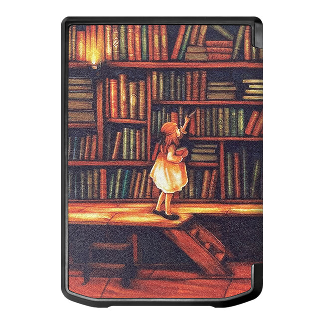 Case2go - E-reader hoes geschikt voor Pocketbook Verse Lite (2025) - Hardcase - Sleepcover - Magnetische Sluiting - Bibliotheek