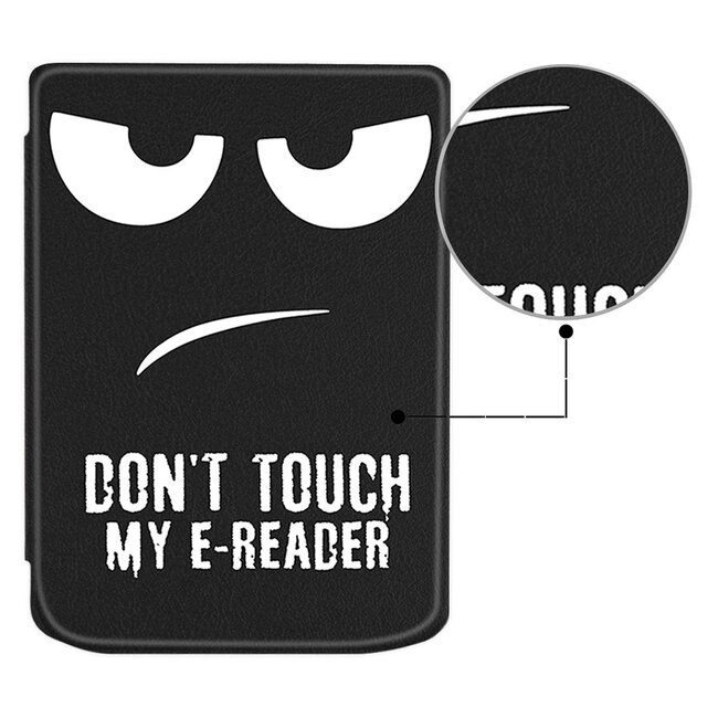 Case2go - E-reader hoes geschikt voor Pocketbook Verse Lite (2025) - Hardcase - Sleepcover - Magnetische Sluiting - Dont Touch Me