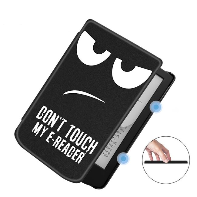 Case2go - E-reader hoes geschikt voor Pocketbook Verse Lite (2025) - Hardcase - Sleepcover - Magnetische Sluiting - Dont Touch Me