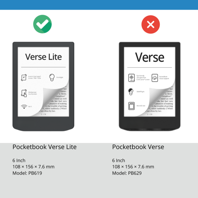 Case2go - E-reader hoes geschikt voor Pocketbook Verse Lite (2025) - Hardcase - Sleepcover - Magnetische Sluiting - Time To Travel