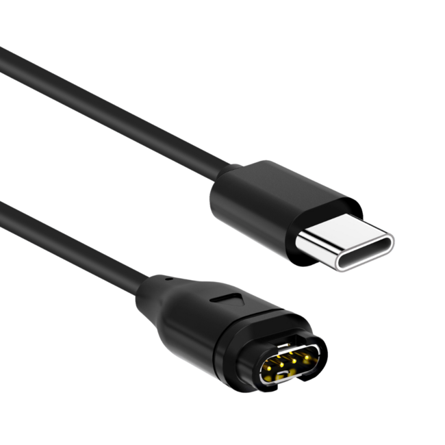 Case2go - USB Type C - Garmin Oplaadkabel - 1 meter - Garmin smartwatch - Compatibel met Garmin Fenix / Forerunner / Instinct / Venu / Venu SQ / Vivoactive / Epix Pro / Vivomove / Approuch - USB-oplaadkabel oplader - Zwart
