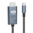 Case2go - USB-C naar HDMI Kabel - 4K Ultra HD - 60Hz - Metaal - HDMI naar USB-C - 2.0 Meter - Zwart/Grijs