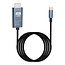 Case2go - USB-C naar HDMI Kabel - 4K Ultra HD - 60Hz - Metaal - HDMI naar USB-C - 2.0 Meter - Zwart/Grijs