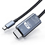 Case2go - USB-C naar HDMI Kabel - 4K Ultra HD - 60Hz - Metaal - HDMI naar USB-C - 2.0 Meter - Zwart/Grijs