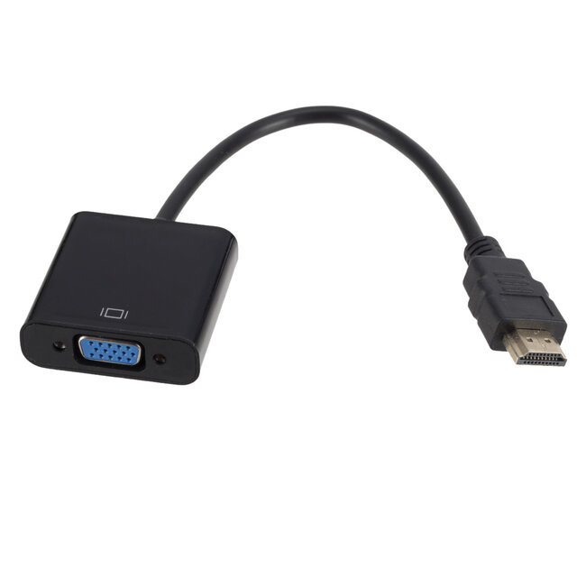 Case2go - HDMI naar VGA Adapter - HDMI Adapter - HDMI naar VGA Kabel Converter - vga kabel - Zwart