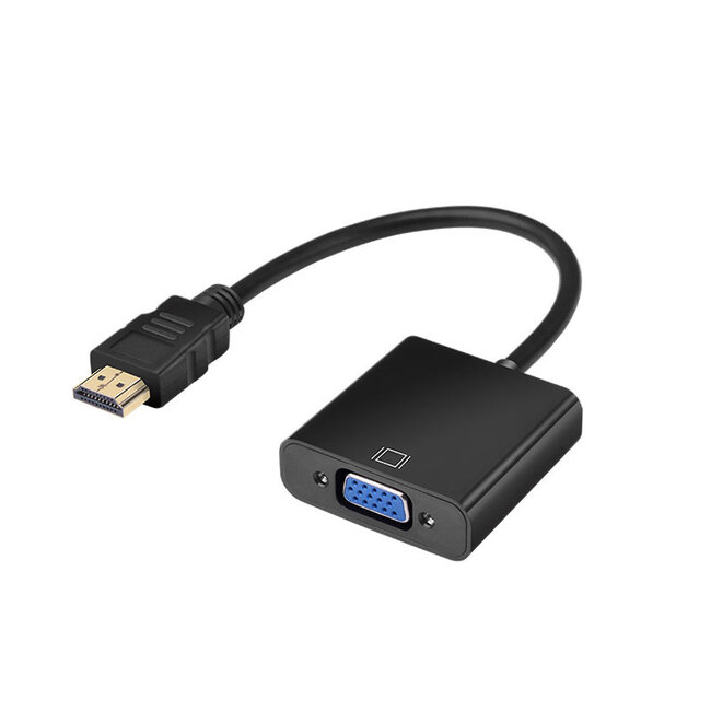 Case2go - HDMI naar VGA Adapter - HDMI Adapter - HDMI naar VGA Kabel Converter - vga kabel - Zwart