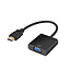 Case2go - HDMI naar VGA Adapter - HDMI Adapter - HDMI naar VGA Kabel Converter - vga kabel - Zwart
