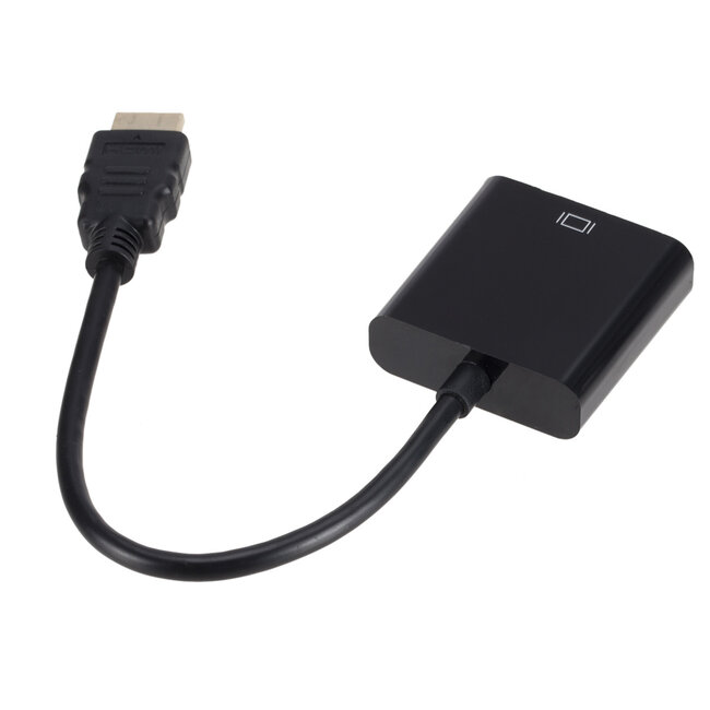 Case2go - HDMI naar VGA Adapter - HDMI Adapter - HDMI naar VGA Kabel Converter - vga kabel - Zwart