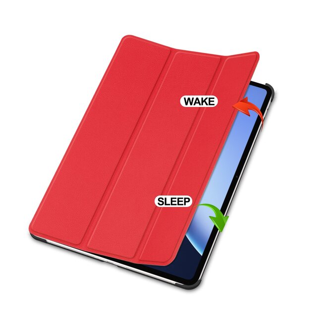 Case2go - Tablet hoes geschikt voor OnePlus Pad 3 - 13.2 Inch - Tri-Fold Book Case - Auto Wake/Sleep functie - Rood