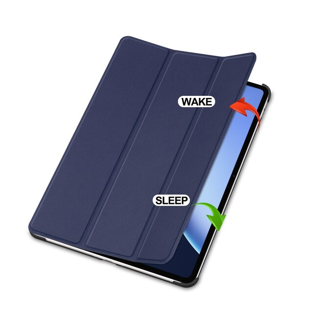 Case2go - Tablet hoes geschikt voor OnePlus Pad 3 - 13.2 Inch - Tri-Fold Book Case - Auto Wake/Sleep functie - Donker Blauw