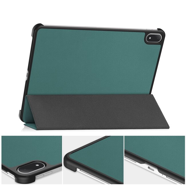 Case2go - Tablet hoes geschikt voor OnePlus Pad 3 - 13.2 Inch - Tri-Fold Book Case - Auto Wake/Sleep functie - Donker Groen