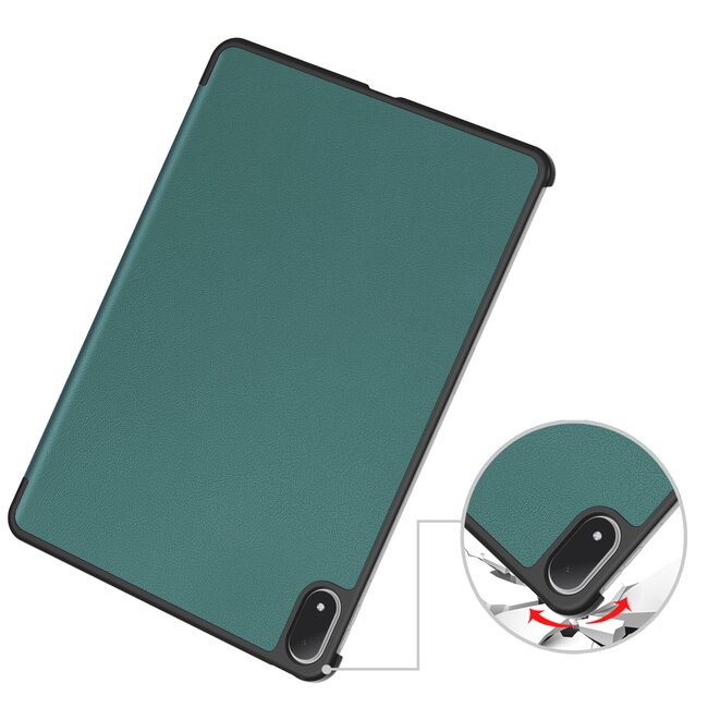 Case2go - Tablet hoes geschikt voor OnePlus Pad 3 - 13.2 Inch - Tri-Fold Book Case - Auto Wake/Sleep functie - Donker Groen