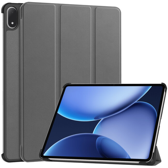 Case2go - Tablet hoes geschikt voor OnePlus Pad 3 - 13.2 Inch - Tri-Fold Book Case - Auto Wake/Sleep functie - Grijs
