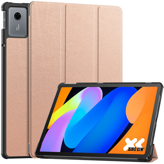 Case2go - Tablet hoes geschikt voor Lenovo Idea Tab - 11 Inch - Tri-Fold Book Case - Auto Wake/Sleep functie - Rose Goud