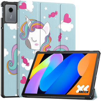 Case2go Case2go - Tablet hoes geschikt voor Lenovo Idea Tab - 11 Inch - Tri-Fold Book Case - Auto Wake/Sleep functie - Eenhoorn