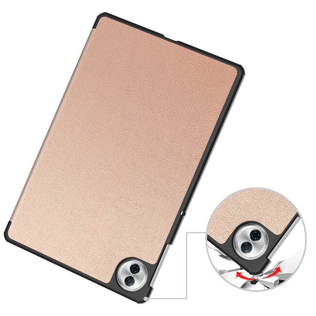 Case2go - Tablet hoes geschikt voor Honor Pad 10 - 12.1 Inch - Tri-Fold Book Case - Auto Wake/Sleep functie - Rose Goud