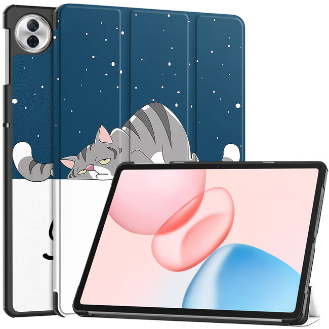 Case2go - Tablet hoes geschikt voor Honor Pad 10 - 12.1 Inch - Tri-Fold Book Case - Auto Wake/Sleep functie - Good Night