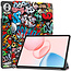 Case2go - Tablet hoes geschikt voor Honor Pad 10 - 12.1 Inch - Tri-Fold Book Case - Auto Wake/Sleep functie - Grafitti