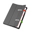 Case2go - Tablet hoes geschikt voor Honor Pad 10 - 12.1 Inch - Tri-Fold Book Case - Auto Wake/Sleep functie - Grijs