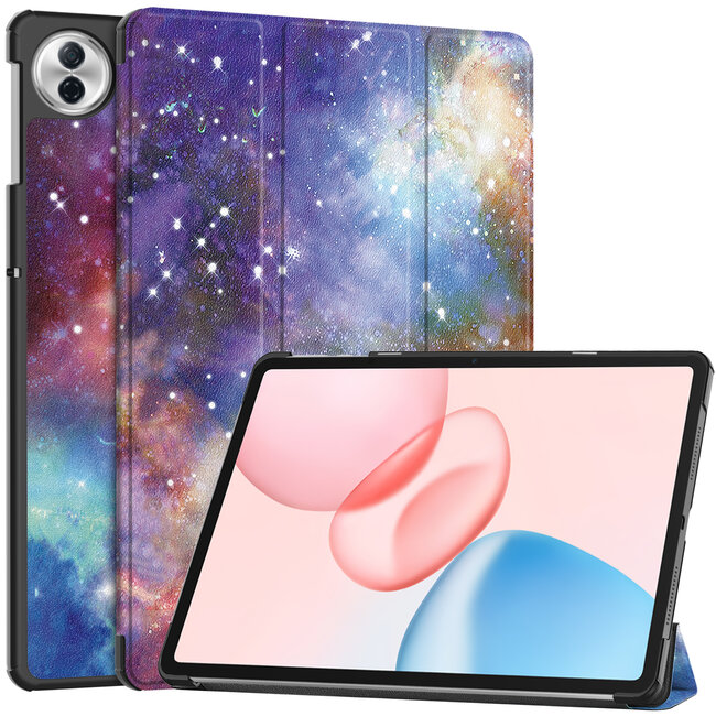 Case2go - Tablet hoes geschikt voor Honor Pad 10 - 12.1 Inch - Tri-Fold Book Case - Auto Wake/Sleep functie - Galaxy