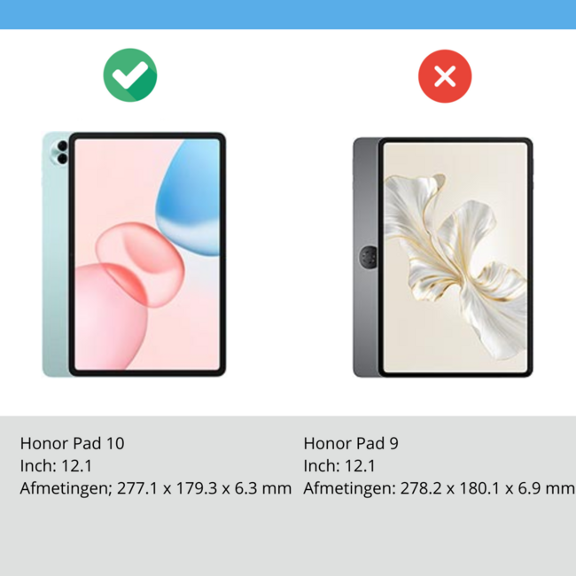 Case2go - Tablet hoes geschikt voor Honor Pad 10 - 12.1 Inch - Tri-Fold Book Case - Auto Wake/Sleep functie - Galaxy