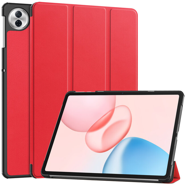 Case2go - Tablet hoes geschikt voor Honor Pad 10 - 12.1 Inch - Tri-Fold Book Case - Auto Wake/Sleep functie - Rood