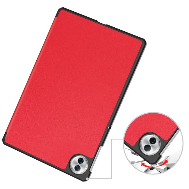 Case2go - Tablet hoes geschikt voor Honor Pad 10 - 12.1 Inch - Tri-Fold Book Case - Auto Wake/Sleep functie - Rood