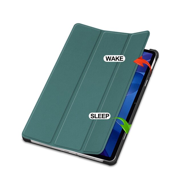 Case2go - Tablet hoes geschikt voor Xiaomi Redmi Pad 2 - 11 Inch - Tri-Fold Book Case - Auto Wake/Sleep functie - Groen