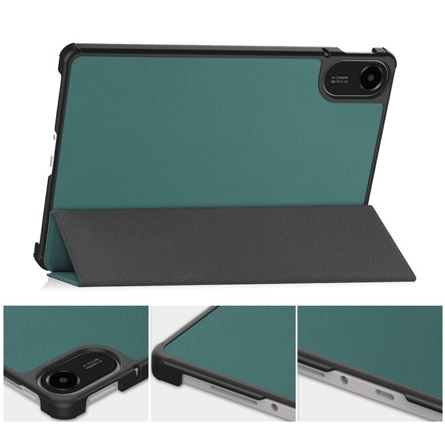Case2go - Tablet hoes geschikt voor Xiaomi Redmi Pad 2 - 11 Inch - Tri-Fold Book Case - Auto Wake/Sleep functie - Groen