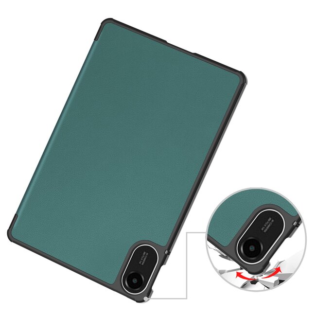 Case2go - Tablet hoes geschikt voor Xiaomi Redmi Pad 2 - 11 Inch - Tri-Fold Book Case - Auto Wake/Sleep functie - Groen