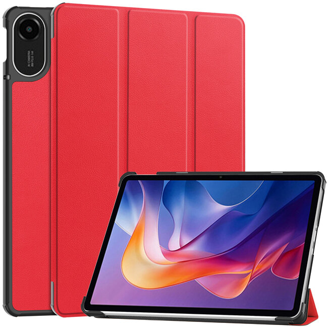 Case2go - Tablet hoes geschikt voor Xiaomi Redmi Pad 2 - 11 Inch - Tri-Fold Book Case - Auto Wake/Sleep functie - Rood